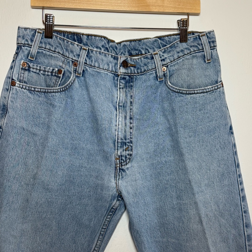 Levi's 505 Jeans Men's 36x32 Light Wash Straight Leg Classic Vintage Denim‎